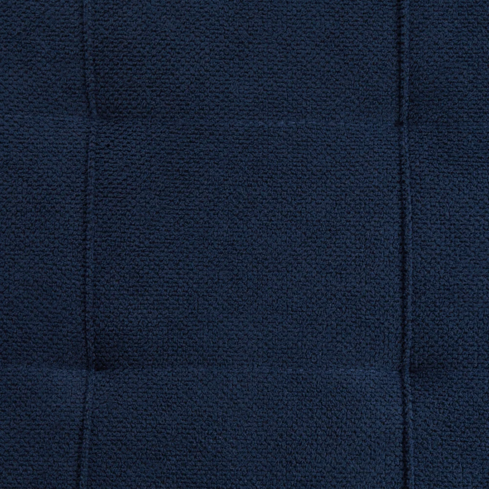 Ottomana Blu Marino 100 x 42 x 40 cm in tessuto poliestere Poggiapiedi imbottito Soggiorno Stile Moderno - Image 8