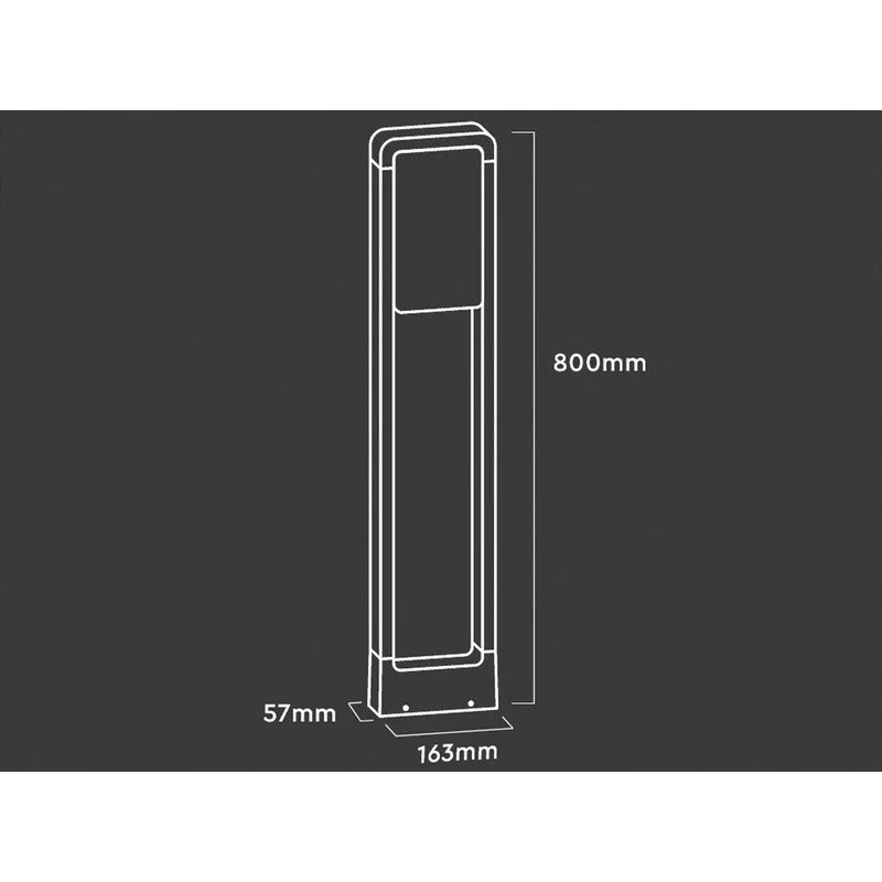 Paletto Led Lampioncino Da Gardino Esterno IP65 10W Neutro 4000K Corpo Nero Chip Samsung SKU-20114 - Image 4