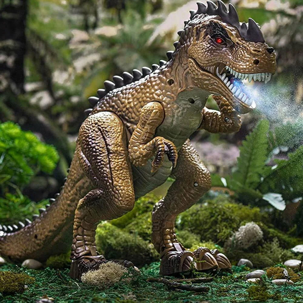 Palyset Dinosauro T-Rex Camminante + Pistola Giocattolo Bambini Luci Suoni Fumo - Image 3