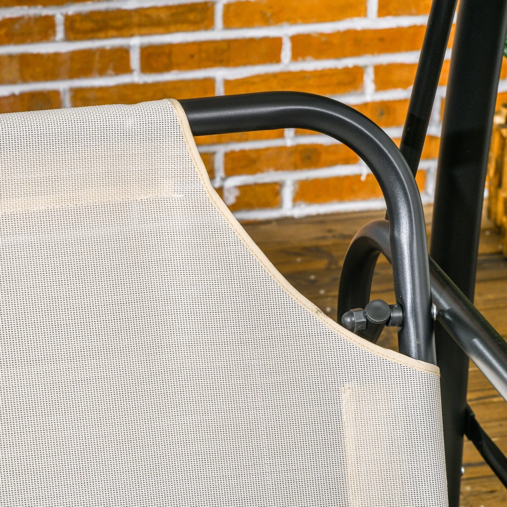 Panca basculante Relax 3-posto struttura metallica in tessuto metallico morbido 200×125×170cm bianco - Image 9