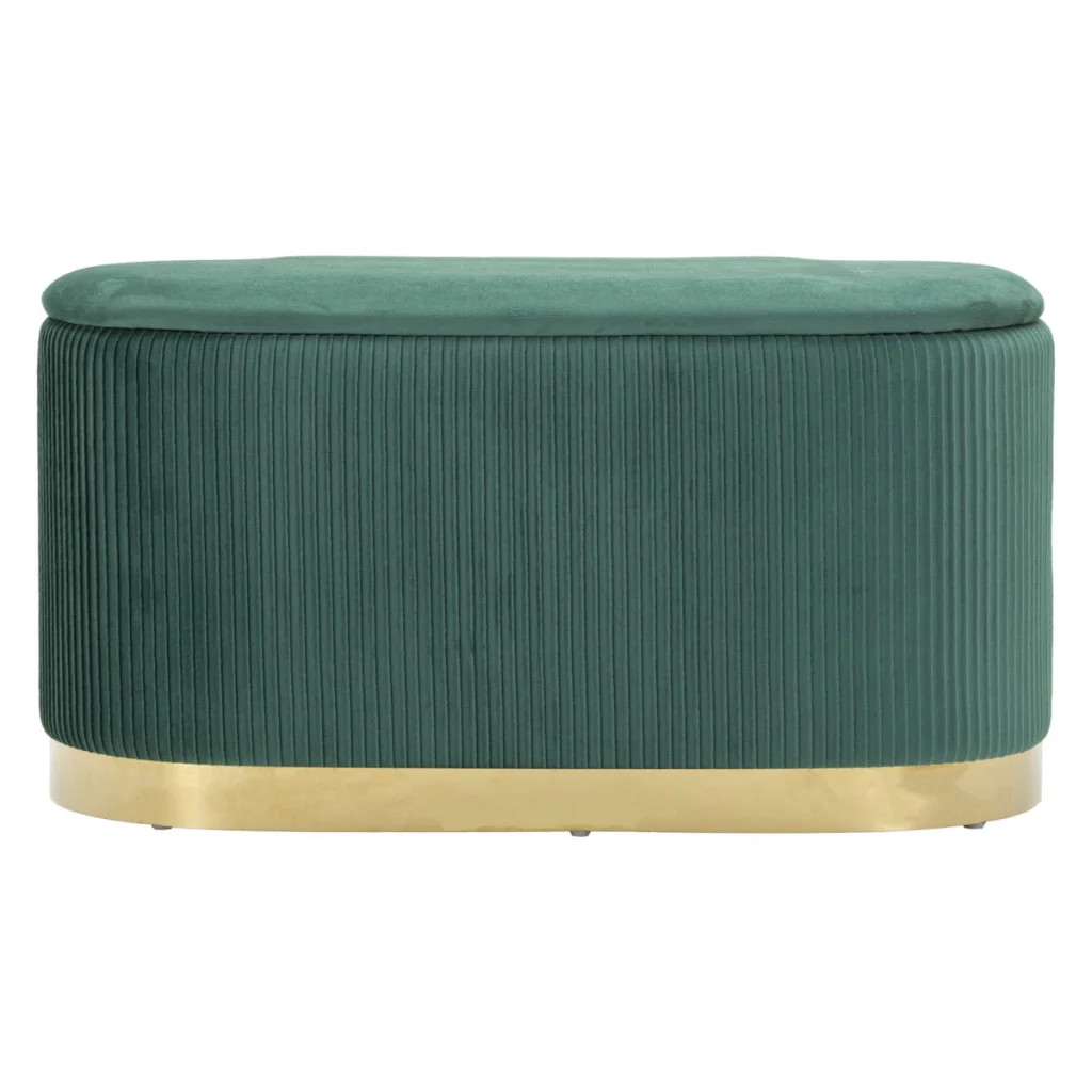 Panca con Portaoggetti VKH876, Verde, Poliestere, 80x37x42 cm - Image 8