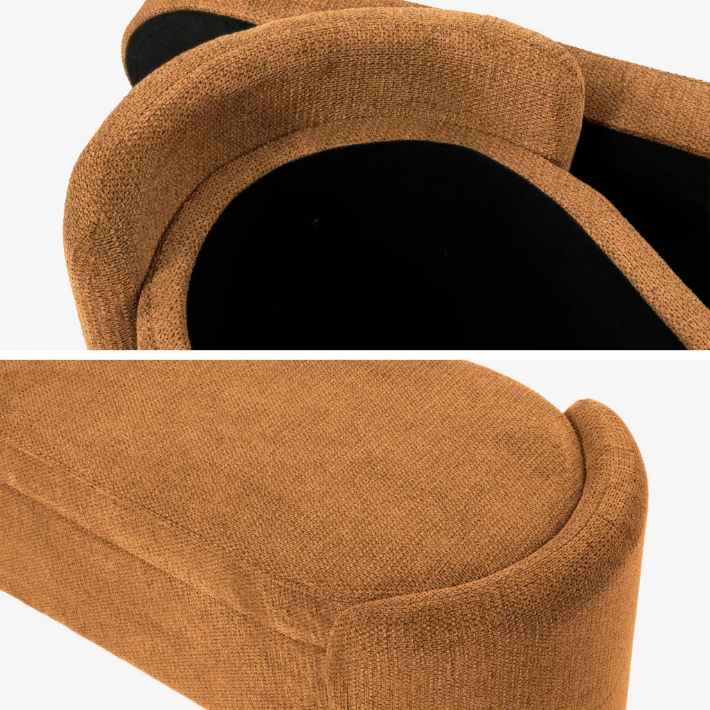 Panca contenitore, fondo letto contemporaneo in tessuto, ruggine - Image 4