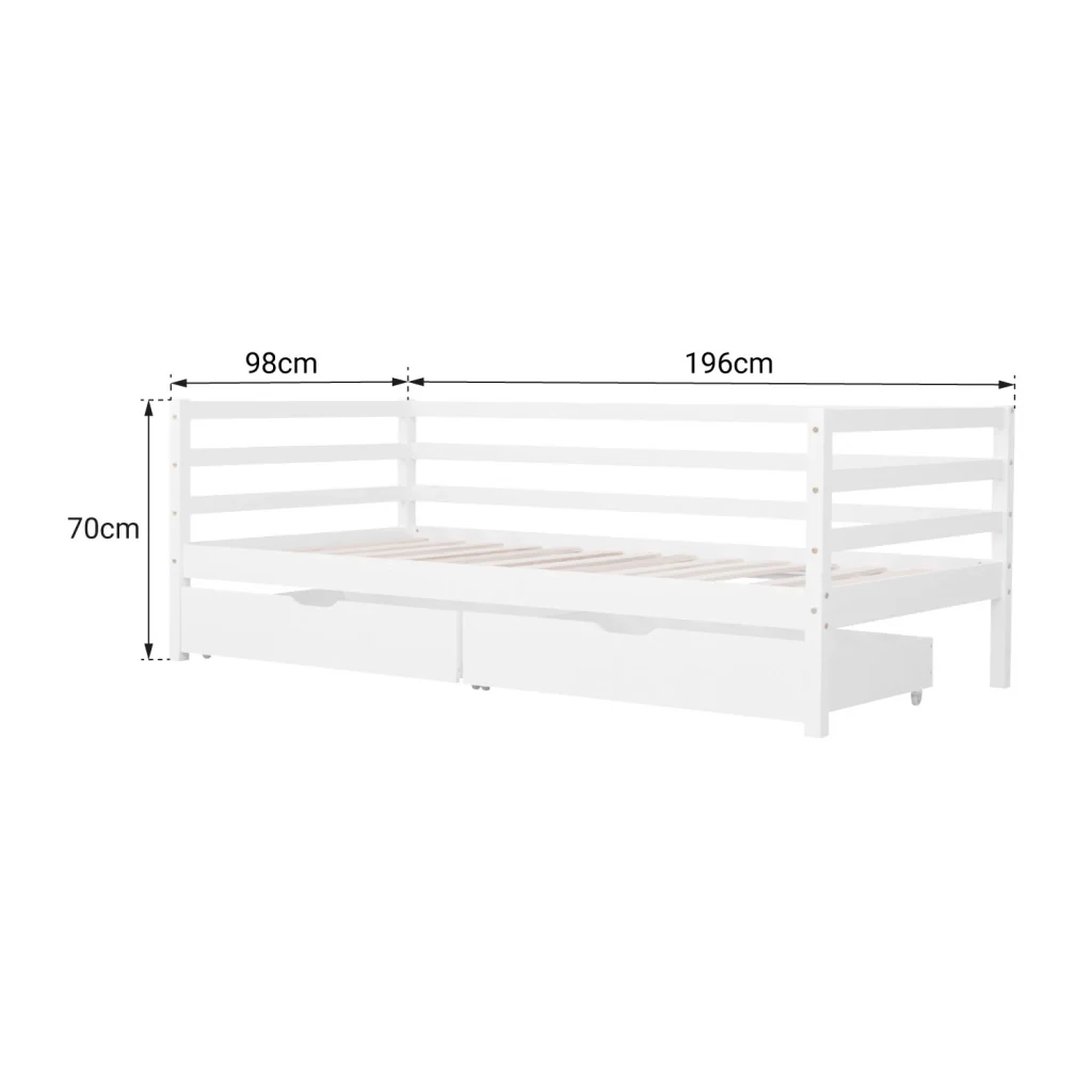 Panca letto per bambini 190x90cm con cassetti JULES - Image 4