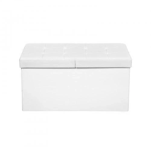 Panca contenitore con seduta pieghevole carico massimo 300 kg 76 x 38 x 38 cm bianco 80 litri bianco 12_0000230 - Image 3