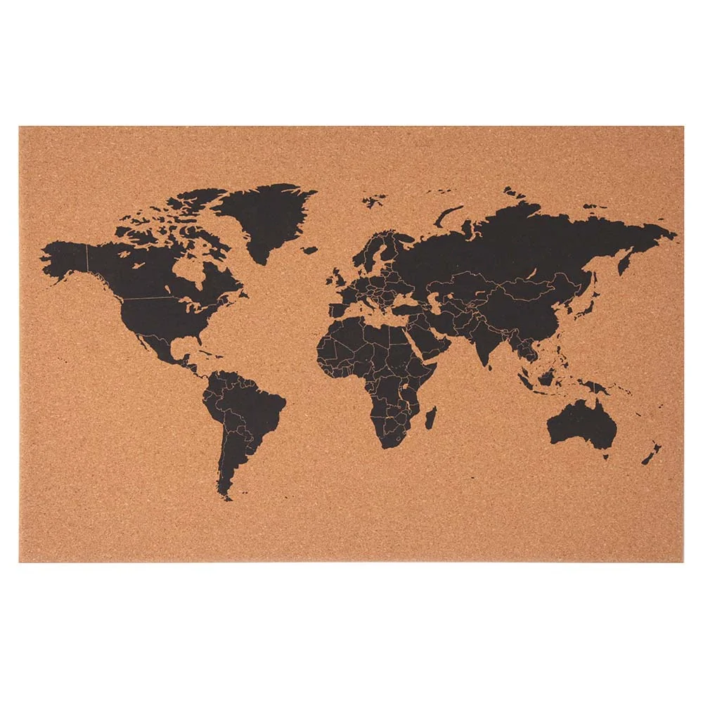 Pannello Bacheca Mappamondo Globo in Sughero 60x40cm da Parete con 10 Puntine - Image 3