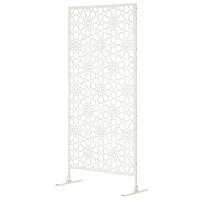 Pannello Decorativo per la Privacy da Esterno con Motivo in Metallo, 92 x 45 x 198 cm, Bianco - Image 5