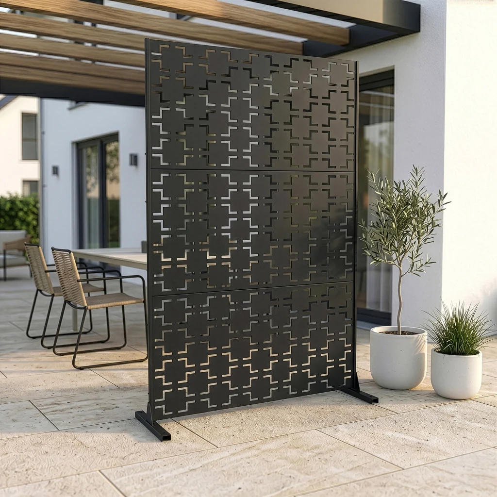 Pannello Divisorio Basciano Struttura Traforata in Acciaio 180 x 120 cm - Grigio Antracite casa.pro