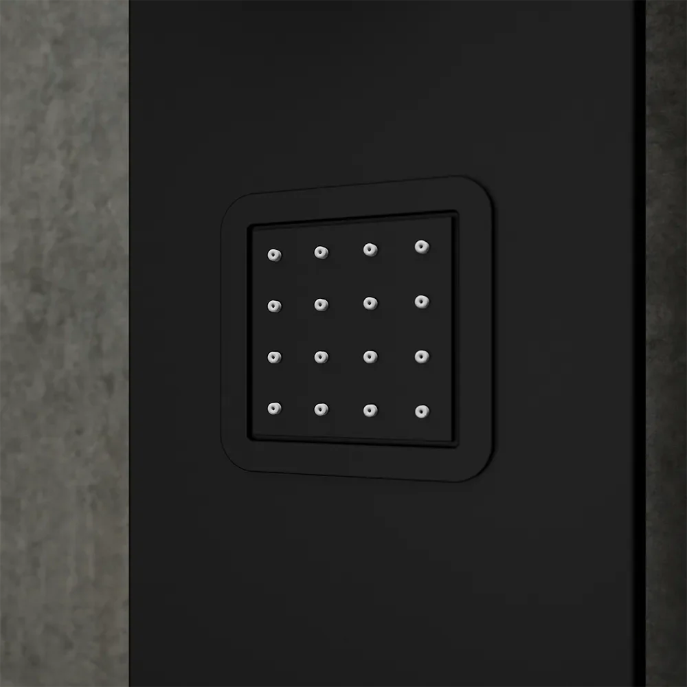 Pannello doccia 113x14cm in acciaio nero opaco a 3 funzioni con doccino e flessibile | Jog - Image 4