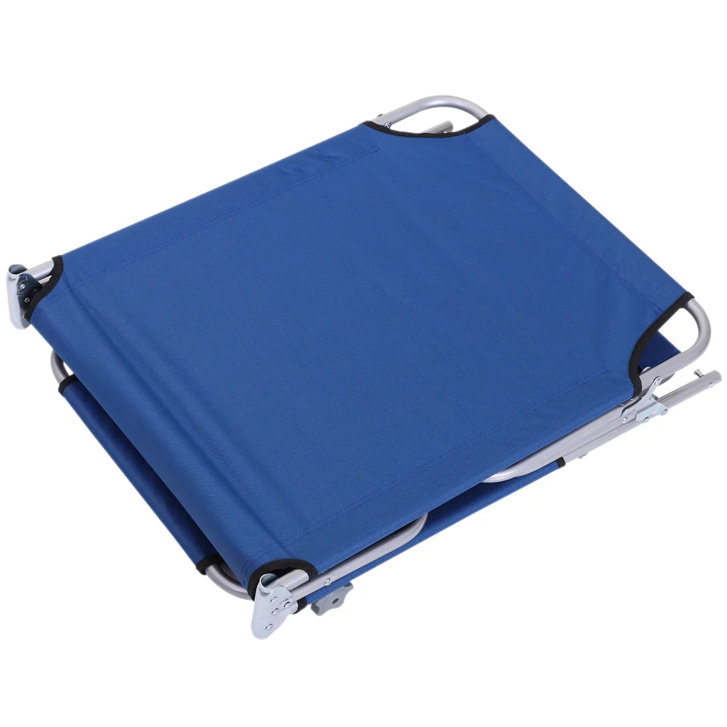 Parasole pieghevole telaio in metallo schienale regolabile 187×58×36cm blu - Image 7