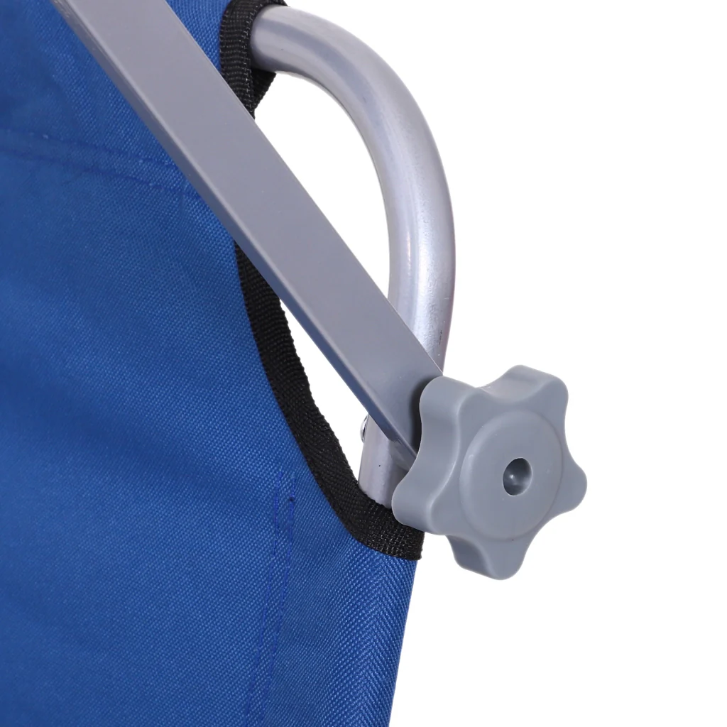 Parasole pieghevole telaio in metallo schienale regolabile 187×58×36cm blu - Image 9