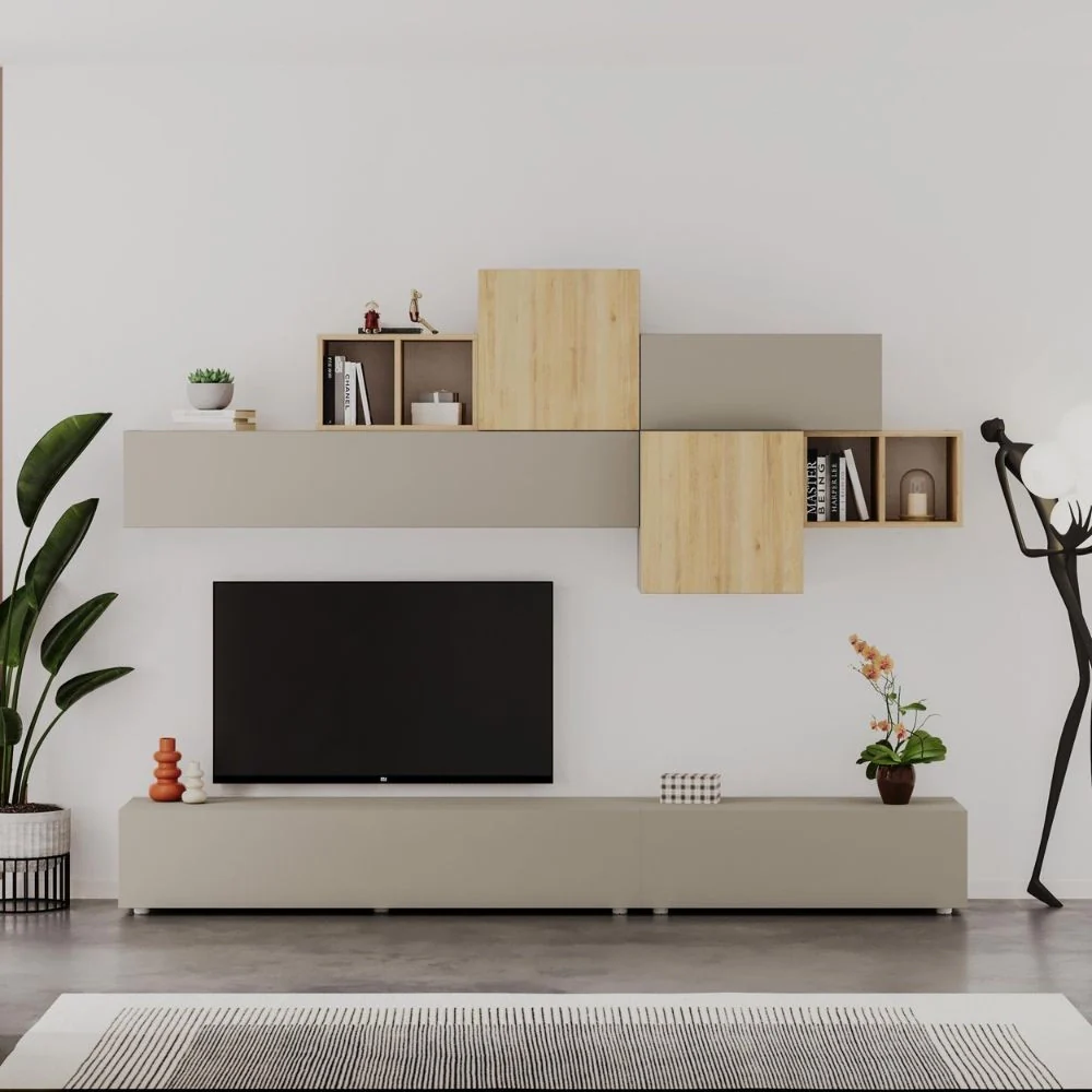 Parete attrezzata Tromen 260 cm. cashmere e rovere MTV234479 - Image 2
