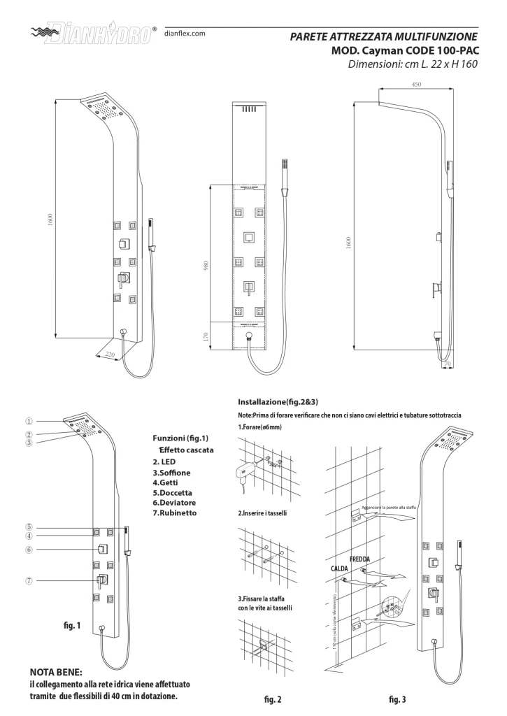 PARETE ATTREZZATA MULTIFUNZIONE MOD. CAYMAN- Acciaio inox lucidato- DH- pezzi 1 - Image 3