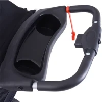 Passeggino per Cani Piccoli Pieghevole, Carrozzina per Cani con Ruote con Freni, Portabicchieri, Cestino Portaoggetti, 3 Finestre e Ruote Anteriori a 360°, per Animali Domestici 10 kg, Nero - Image 9