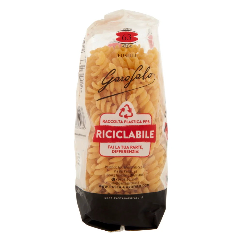 Pastificio garofalo fusilli n. 63 pasta trafilata al bronzo da 500 grammi - Image 3
