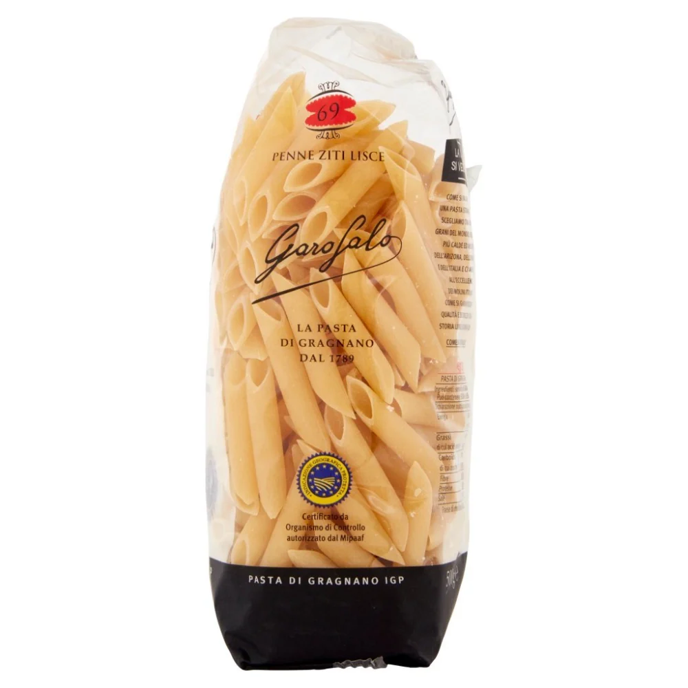 Pastificio garofalo penne ziti lisce n.69 pasta trafilata al bronzo 500 grammi - Image 4