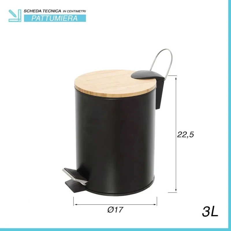 PATTUMIERA HAITI 3L NERO OPACO E BAMBU'. - Image 2