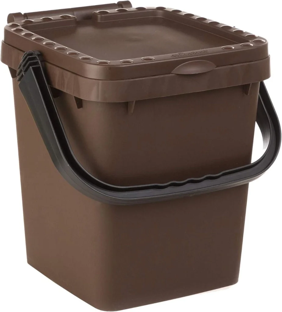 PATTUMIERA PER RACCOLTA DIFFERENZIATA 'ECOPLUS' 10 lt.- cm 24 x 25,5 x h 29,5 corpo+coperchio marrone  - ECOPLAST