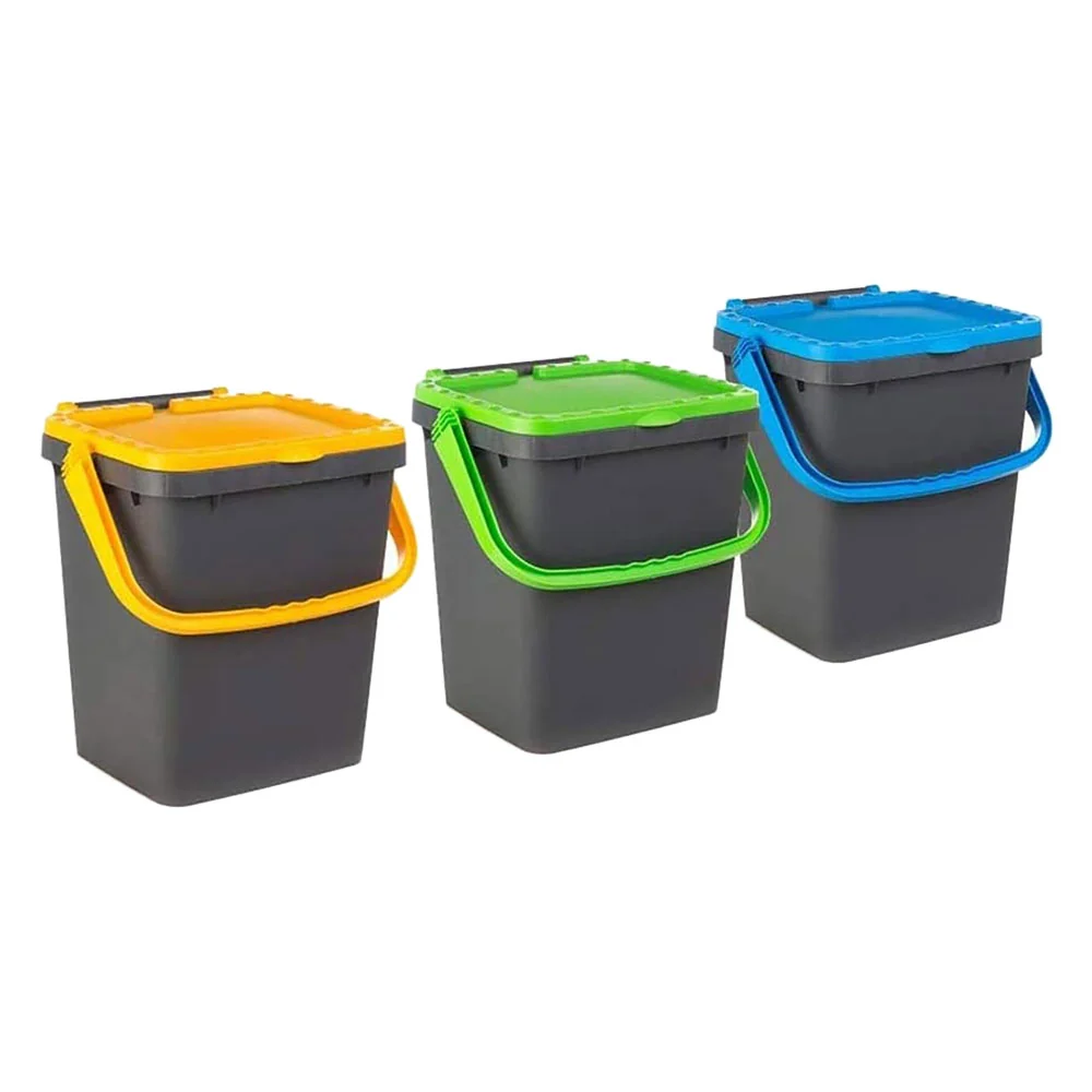 PATTUMIERA PER RACCOLTA DIFFERENZIATA 'ECOPLUS' 7 lt.- cm 25 x 25,7 x h 21,7 corpo+coperchio marrone  - ECOPLAST