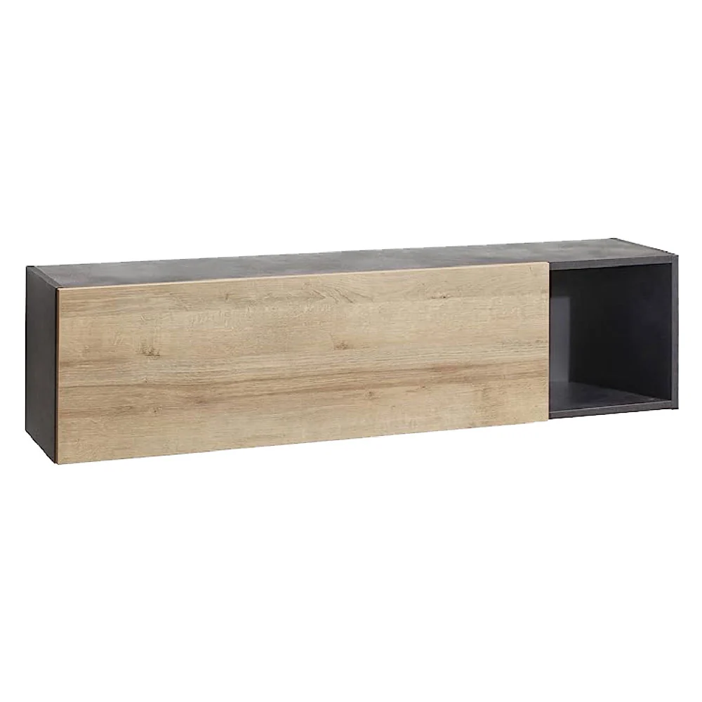 PENSILE / COLONNA LINEA 'VITTORIA' cm. 30 x 140 x h.35 - rovere/antracite  - COMPOSAD