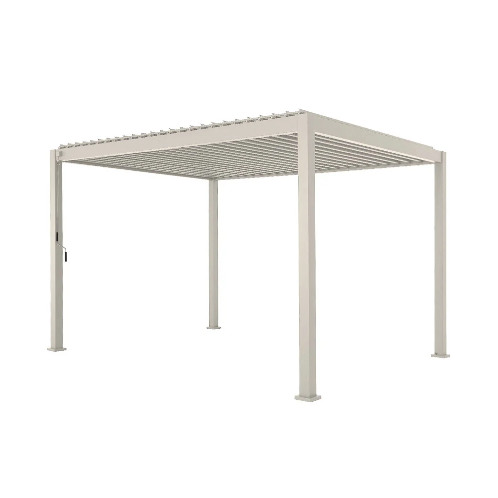 Pergola bioclimatica 3x4m in alluminio + 2 tende da 3m + 1 tenda da 4m - Image 3