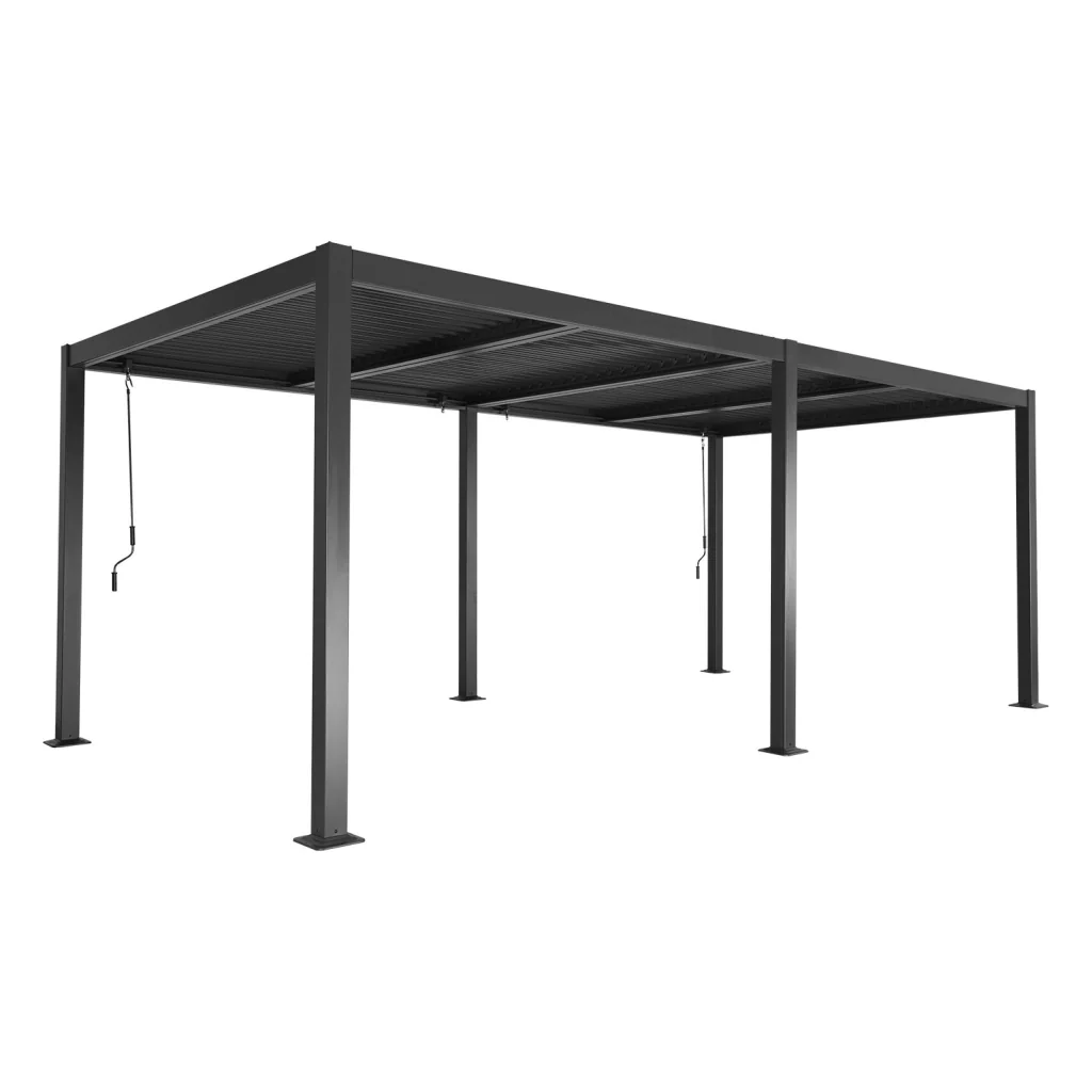 Pergola bioclimatica 3x6m + 2 tende 3m, antracite - Image 3