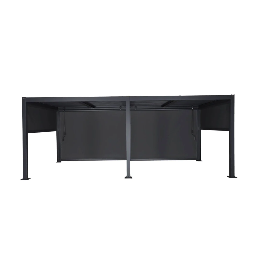 Pergola bioclimatica in alluminio e acciaio 3x6m + 4 tende 3m, - Image 6
