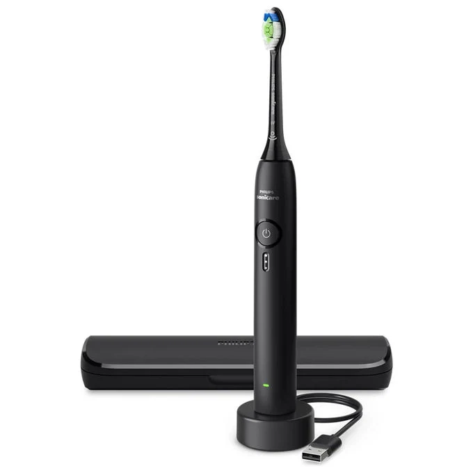 Philips Sonicare 3100 spazzolino elettrico sonico HX4033-32, sensore di pressione, timer, 31000 movimenti al minuto, nero