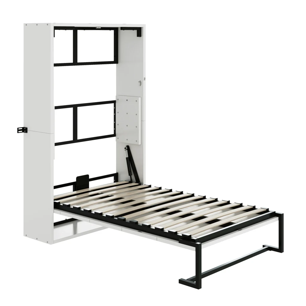 Piano a muro Murphy 90*200 telaio metallico e pannello in legno fissazione a chiave robusto silenzioso e multifunzionale - Image 10