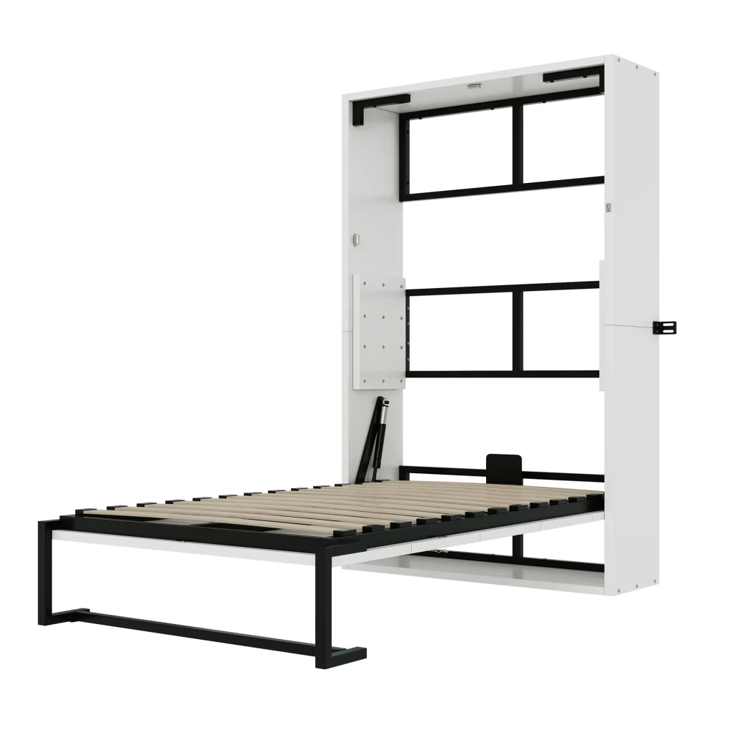 Piano a muro Murphy 90*200 telaio metallico e pannello in legno fissazione a chiave robusto silenzioso e multifunzionale - Image 7