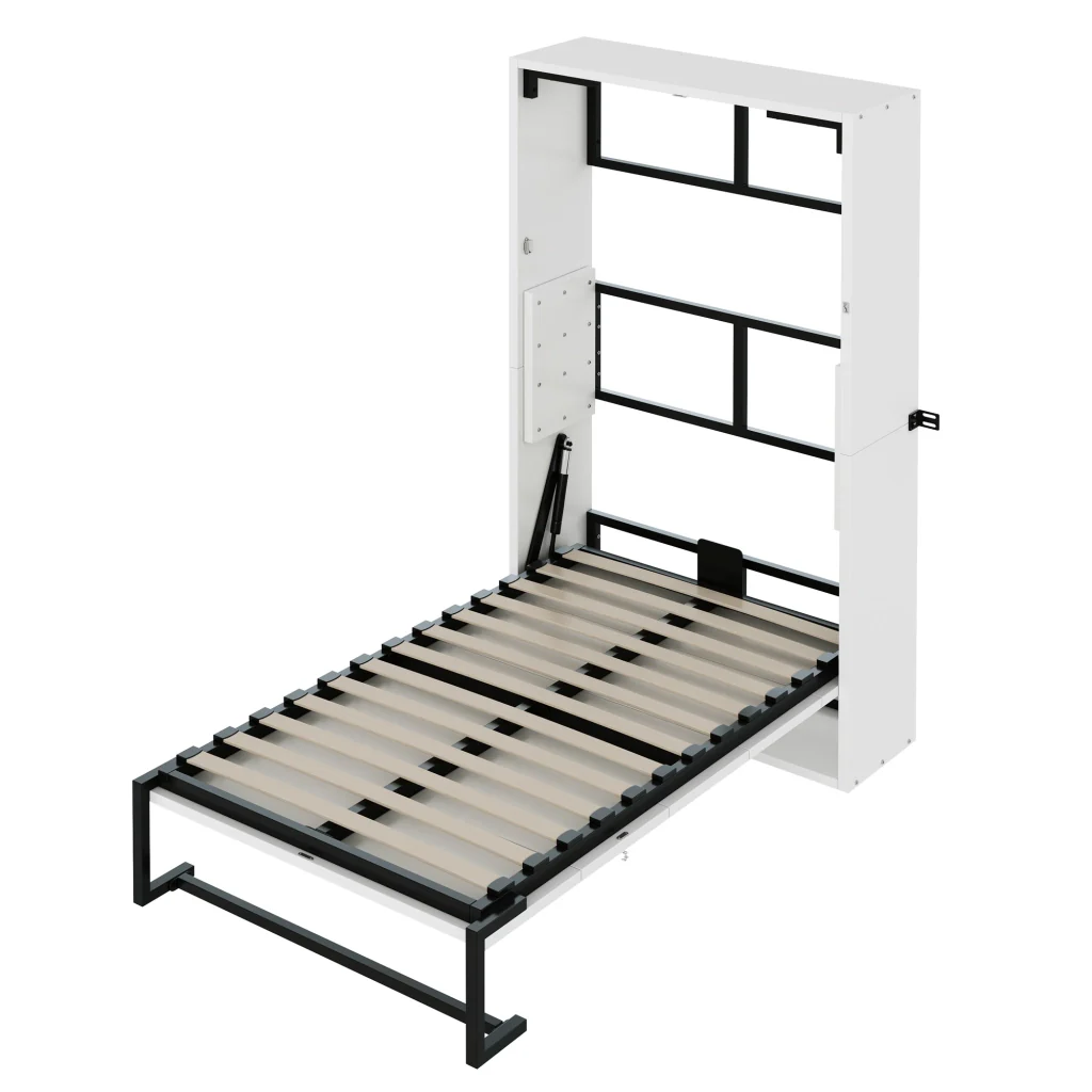 Piano a muro Murphy 90*200 telaio metallico e pannello in legno fissazione a chiave robusto silenzioso e multifunzionale - Image 9