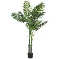 Pianta artificiale interna a palma, con vaso in plastica, altezza 180 cm, Verde - Image 6