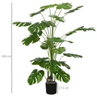 Pianta Artificiale Monstera Alta 180cm per Interno ed Esterno con Vaso Incluso - Image 3