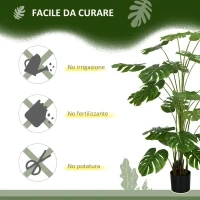 Pianta Artificiale Monstera Alta 180cm per Interno ed Esterno con Vaso Incluso - Image 6