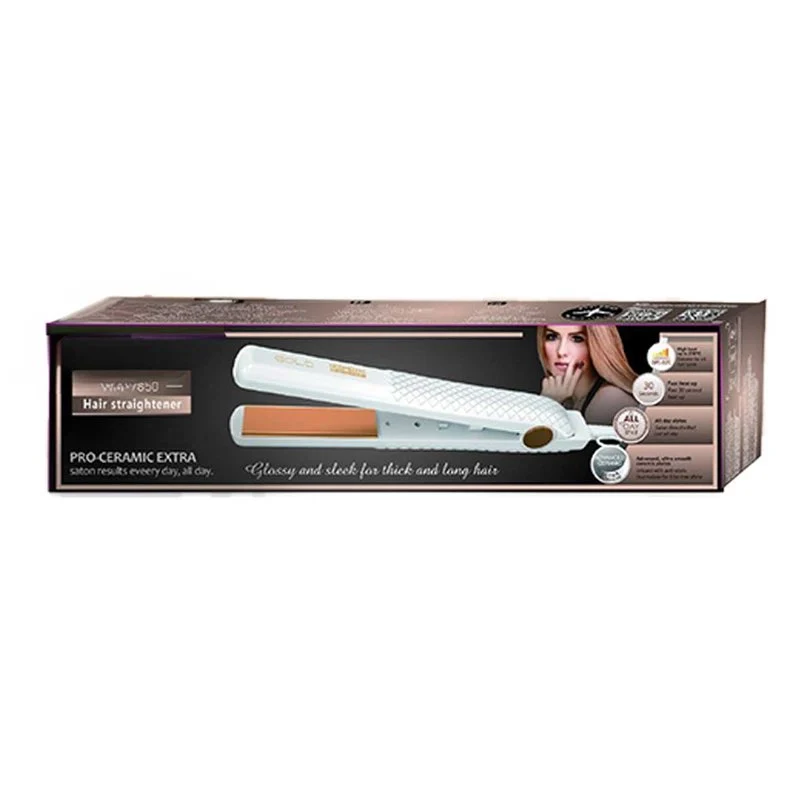 Piastra per Capelli 30W Riscaldamento Rapido con Piastre da 10cm in Ceramica Max 200 gradi con Cavo Girevole a 360 per Capelli Lisci Bianco - Image 3