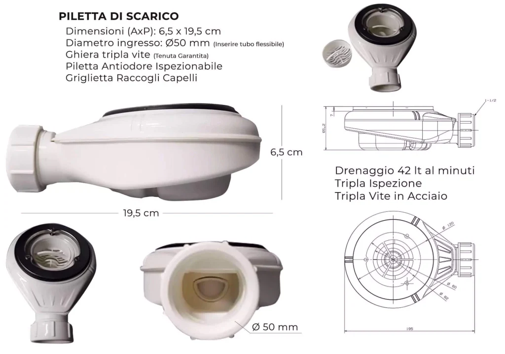 Piatto Doccia 100x150 cm in Pietra Bonussi Everest Nero - Image 9