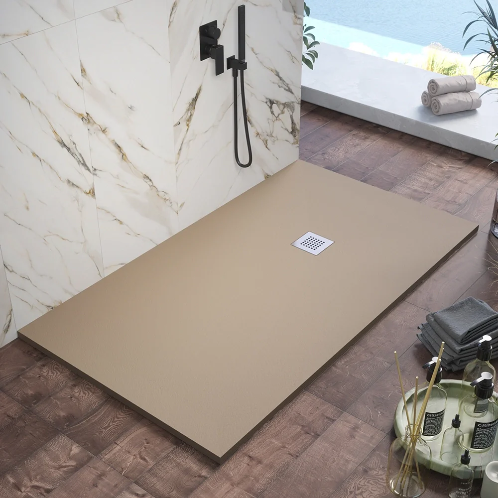 Piatto doccia 70x110cm in marmoresina marrone effetto pietra | Kos