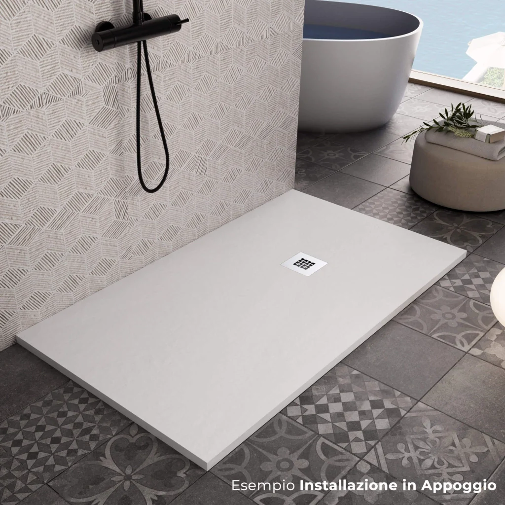 Piatto Doccia 70x170 cm in Pietra Bonussi Everest Bianco - Image 2