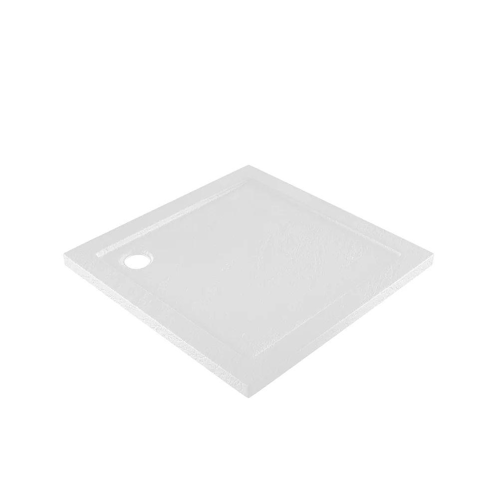 Piatto doccia 70x70 effetto pietra bianco in acrilico altezza slim | Petra - Image 7