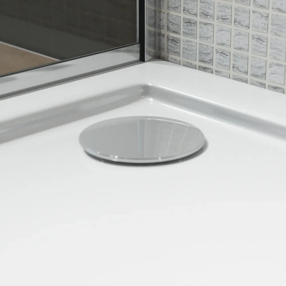 Piatto doccia 75x75 cm quadrato bianco lucido bordato in acrilico rinforzato | Asteios - Image 3