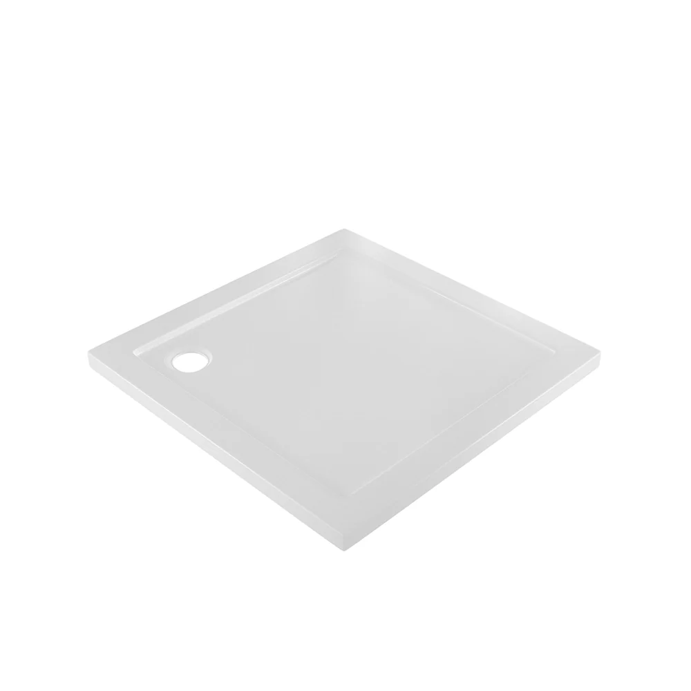 Piatto doccia 75x75 cm quadrato bianco lucido bordato in acrilico rinforzato | Asteios - Image 5