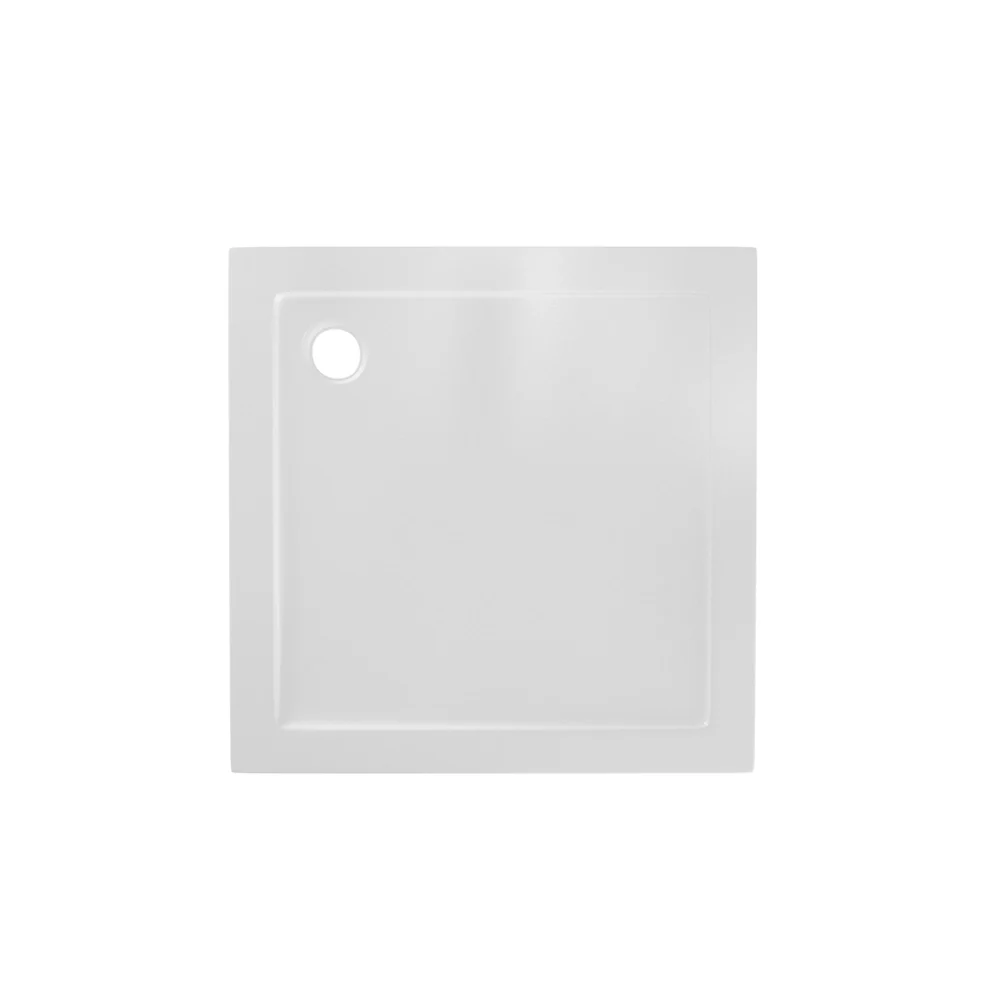 Piatto doccia 75x75 cm quadrato bianco lucido bordato in acrilico rinforzato | Asteios - Image 6