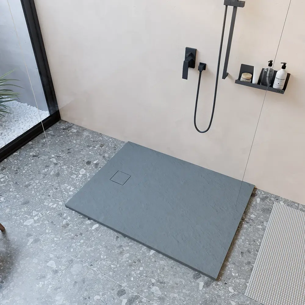 Piatto doccia 80x150 cm colore grigio effetto pietra | Samos - Image 4