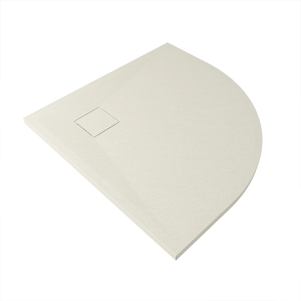 Piatto doccia 80x80 cm semicircolare colore avorio effetto pietra | Samos - Image 3