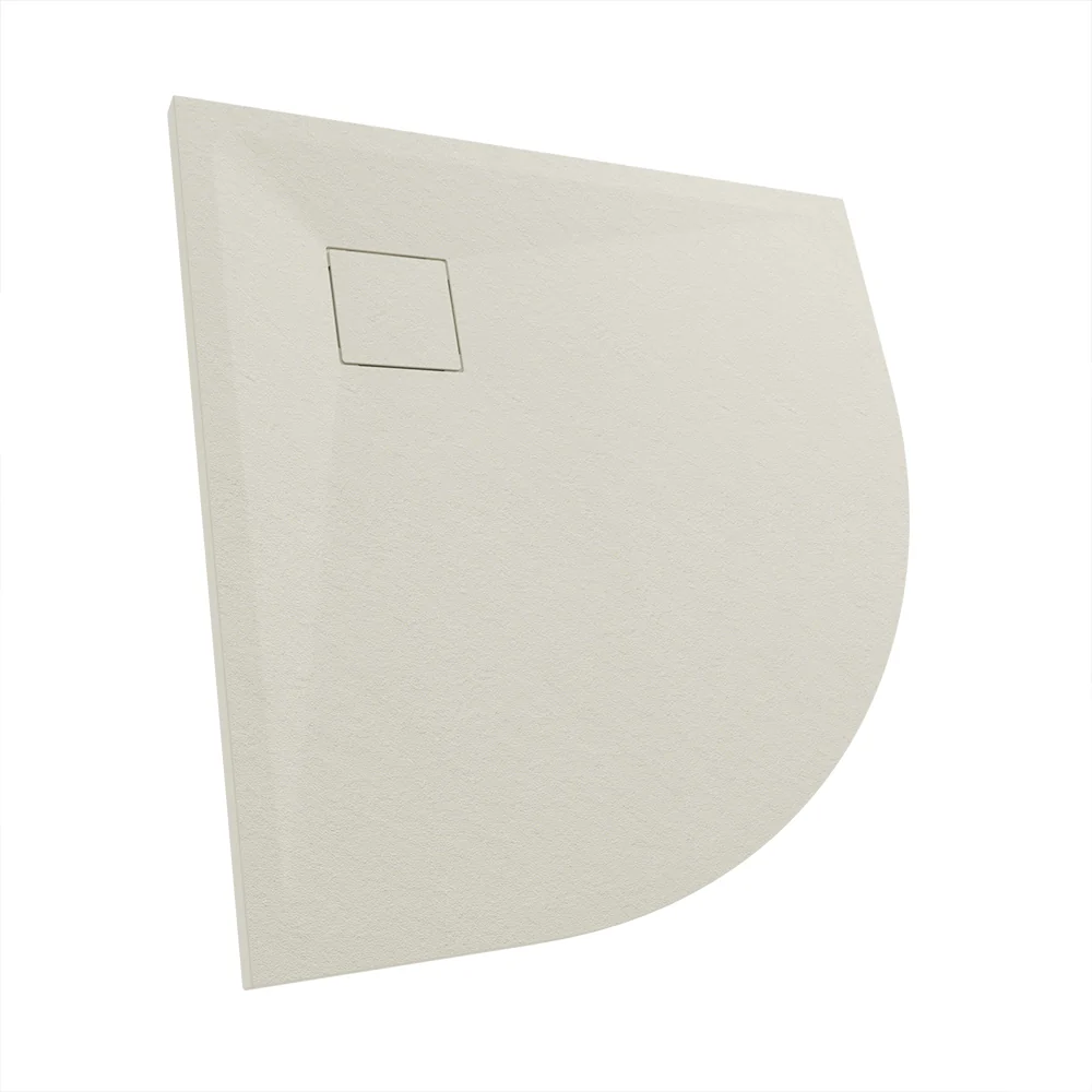 Piatto doccia 80x80 cm semicircolare colore avorio effetto pietra | Samos - Image 5