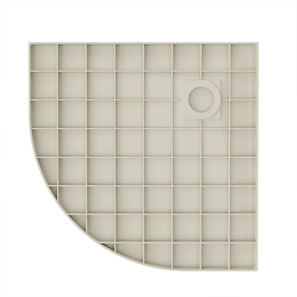 Piatto doccia 80x80 cm semicircolare colore avorio effetto pietra | Samos - Image 7