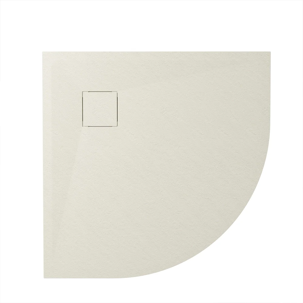 Piatto doccia 80x80 cm semicircolare colore avorio effetto pietra | Samos - Image 8