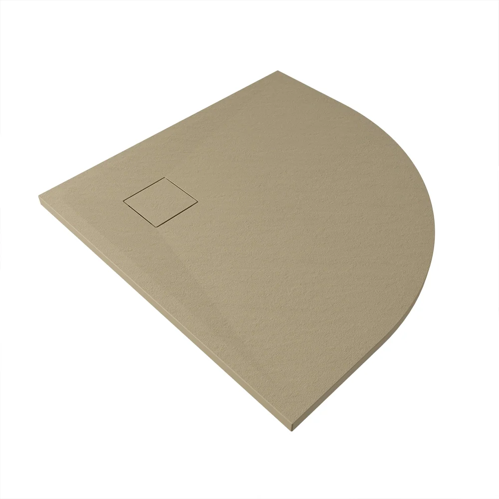 Piatto doccia 80x80 cm semicircolare colore marrone effetto pietra | Samos - Image 4