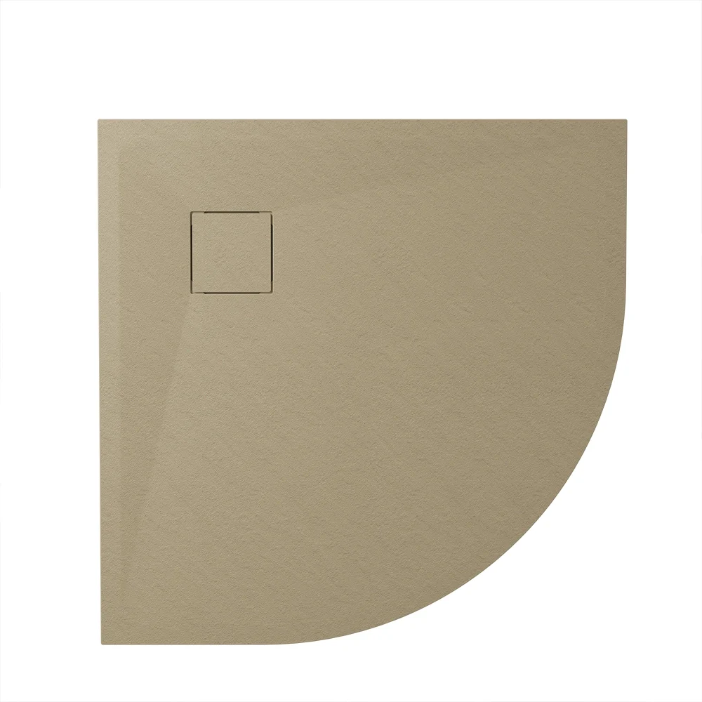 Piatto doccia 80x80 cm semicircolare colore marrone effetto pietra | Samos - Image 5