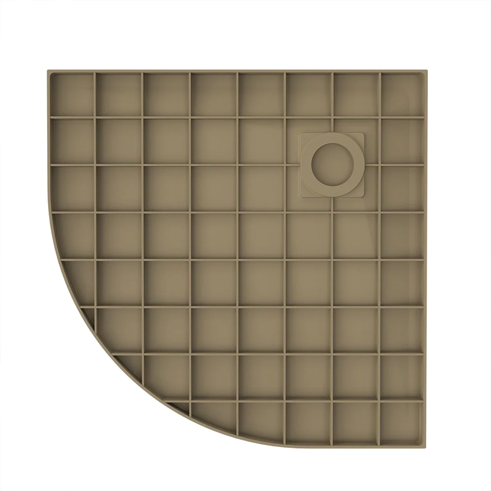 Piatto doccia 80x80 cm semicircolare colore marrone effetto pietra | Samos - Image 7