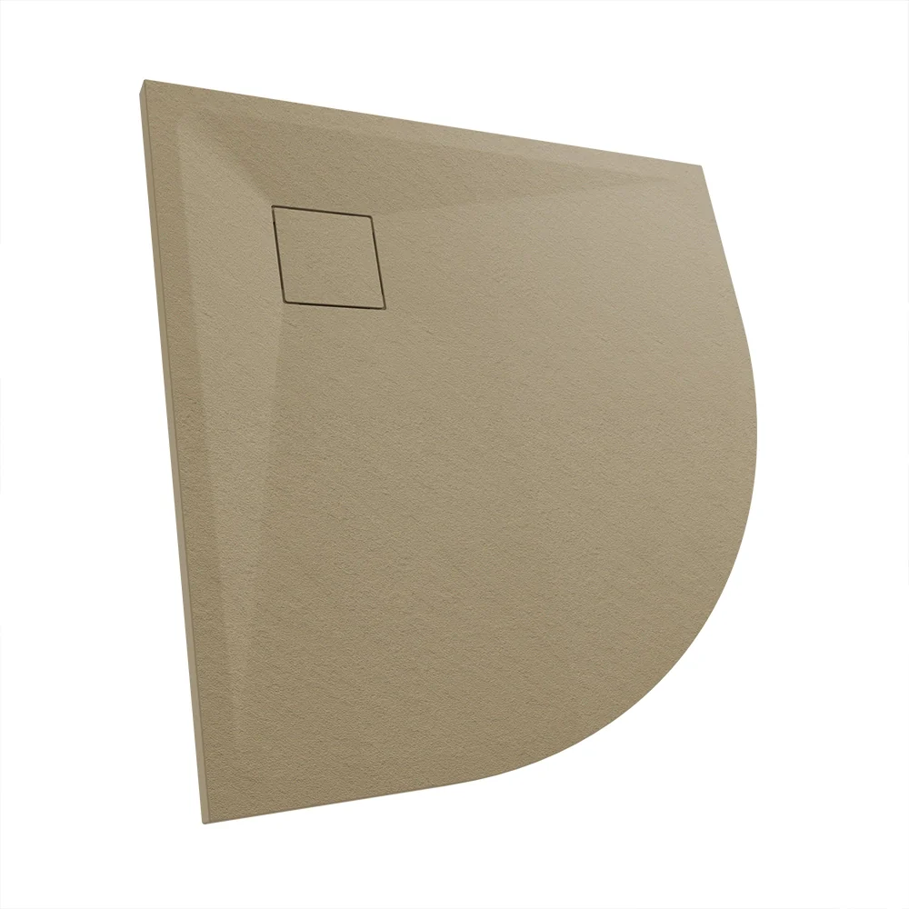 Piatto doccia 80x80 cm semicircolare colore marrone effetto pietra | Samos - Image 8